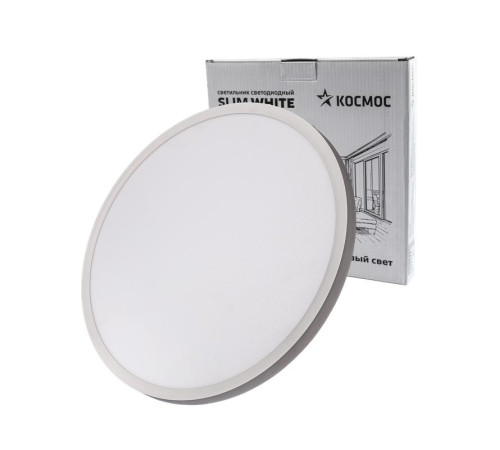 Светильник светодиодный SLIM WHITE 48Вт 4500К IP40 3480лм 230В 500х25мм КОСМОС KSlim48w_W4500K