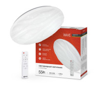 Светильник светодиодный COMFORT WAVE 55Вт 230В 3000-6500К 4400лм 400х70мм с пультом ДУ IN HOME 4690612034911