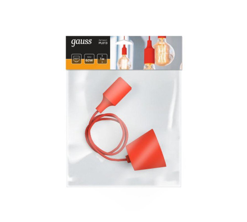 Светильник Decor E27 IP20 200-240В 1м подвесной красн. GAUSS PL013