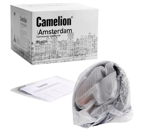 Светильник PL-425S С62 подвес. Amsterdam 1хE27 60Вт 230В черн.+медь Camelion 13023