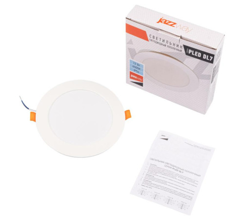 Светильник светодиодный PLED DL7 12Вт 6500К IP54 1020лм WH встраив. бел. Pro JazzWay 5069084
