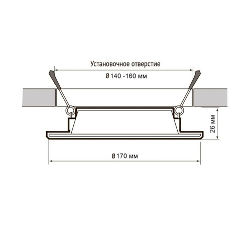 Светильник светодиодный PLED DL7 18Вт 6500К IP54 1530лм WH встраив. бел. Pro JazzWay 5069107