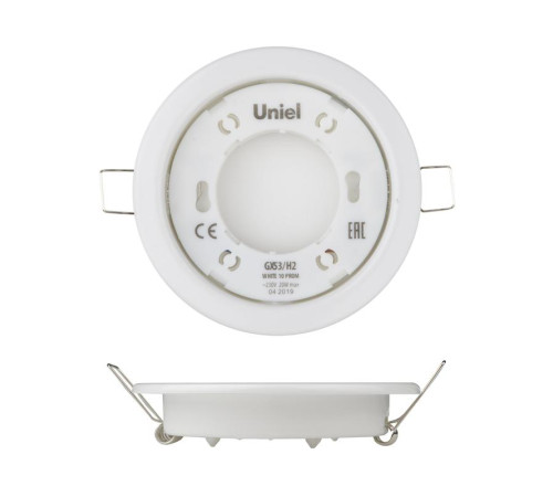 Светильник точечный GX53/H2 White 10 Prom ультратонкий встраив. бел. (уп.10шт) Uniel UL-00005051