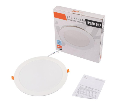 Светильник светодиодный PLED DL7 24Вт 6500К IP54 2040лм WH встраив. бел. Pro JazzWay 5069121