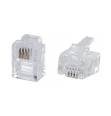 Коннектор телефонный RJ-11 PL-50-TEL-Dual IDC Cabeus 7012c
