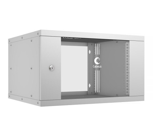 Шкаф телекоммуникационный настенный разборный LIGHT WSC-05D-6U55/45 19дюйм 6U дверь стекло сер. Cabeus 10170c