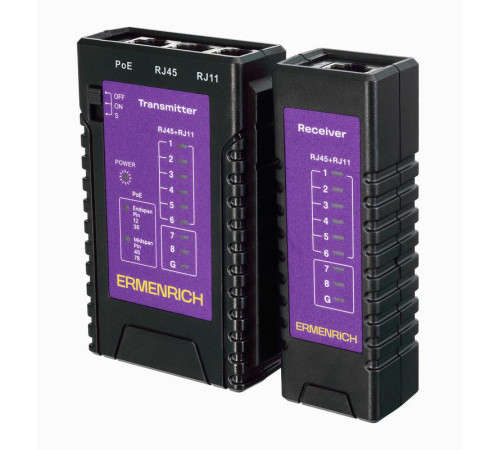 Тестер кабельный NetGeeks NP10 фиолет. Ermenrich 85300