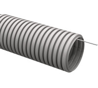 Труба гофрированная ПВХ тяжелая d20мм с протяжкой (уп.100м) ELASTA IEK EA-TG23-121-020-100-K41