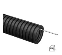 Труба гофрированная ПНД d63мм с протяжкой черн. (уп.15м) TOKOV ELECTRIC TKE-PND63-BL-15