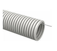 Труба гофрированная ПВХ d20мм с протяжкой сер. (уп.50м) TOKOV ELECTRIC TKE-TG/P-20-C06/50
