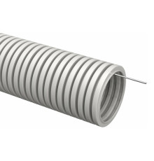 Труба гофрированная ПВХ d16мм с протяжкой сер. (уп.50м) TOKOV ELECTRIC TKE-TG/P-16-C06/50