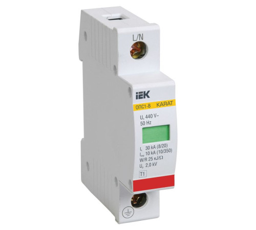Ограничитель перенапряжения ОПС1-B 1P IEK MOP20-1-B