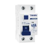 Выключатель дифференциального тока (УЗО) 2П (1P+N) 40А 300мА тип AC 6кА TOKOV Electric TKE-PZ60-RCDM-2-40-300-AC