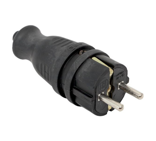Вилка прямая 16А 2P+PE 230В IP44 каучук PROxima EKF RPS-011-16-230-44-r