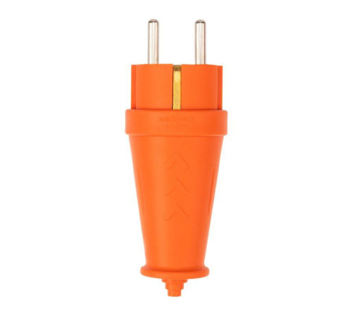 Вилка прямая влагозащ. 16А IP44 с заземл. COMPACT каучук оранж. Rexant 111-202