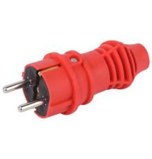 Вилка прямая VX13-R-IP44 16А IP44 с заземл. каучук красн. Эра Б0069322