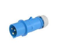 Вилка эл. каб. 16А 2P+E 230В IP44 DKC DIS2131633