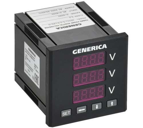 Вольтметр цифровой щитовой 3ф 72х72 LED GENERICA IDV11-5-3-0-LED-G