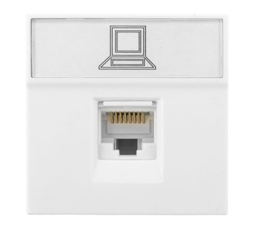 Розетка компьютерная 2мод. RJ45 кат.5E EKF E2MK015E-135-10
