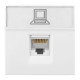 Розетка компьютерная 2мод. RJ45 кат.5E EKF E2MK015E-135-10