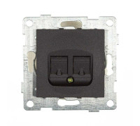 Розетка компьютерная 1-м СП Bravo RJ45 механизм графит GUSI С10К1-010