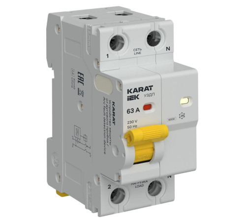 Устройство защиты от дугового пробоя (УЗДП) 1P+N 63А KARAT IEK KA-DP10-1-063