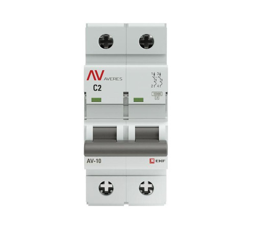 Выключатель автоматический модульный 2п C 2А 10кА AV-10 AVERES EKF mcb10-2-02C-av Выключатель автоматический модульный 2п C 2А 10кА AV-10 AVERES EKF mcb10-2-02C-av