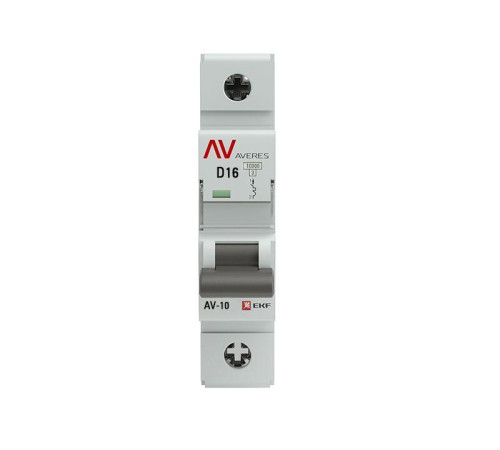 Выключатель автоматический модульный 1п D 16А 10кА AV-10 AVERES EKF mcb10-1-16D-av Выключатель автоматический модульный 1п D 16А 10кА AV-10 AVERES EKF mcb10-1-16D-av