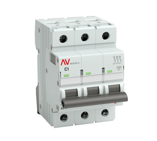 Выключатель автоматический модульный 3п C 1А 10кА AV-10 AVERES EKF mcb10-3-01C-av Выключатель автоматический модульный 3п C 1А 10кА AV-10 AVERES EKF mcb10-3-01C-av