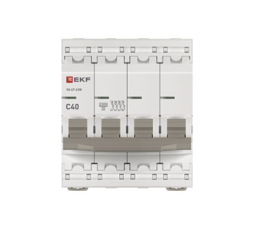 Выключатель автоматический 4п C 40А 4.5кА ВА 47-63N PROxima EKF M634440C