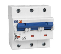 Выключатель автоматический модульный 3п D 80А 20кА OptiDin BM125-3D80-14ln-УХЛ3 КЭАЗ 138602