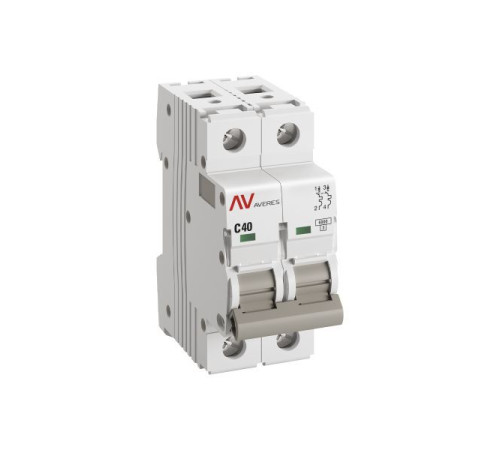 Выключатель автоматический модульный 2п C 40А 6кА AV-6 AVERES EKF mcb6-2-40C-av