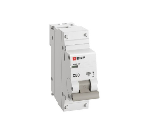 Выключатель автоматический модульный 1п C 50А 10кА ВА 47-100 PROxima EKF mcb47100-1-50C-pro