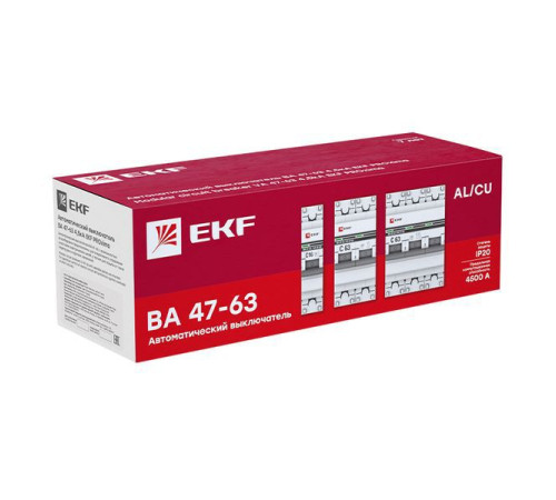 Выключатель автоматический модульный 3п C 3А 4.5кА ВА 47-63 PROxima EKF mcb4763-3-03C-pro