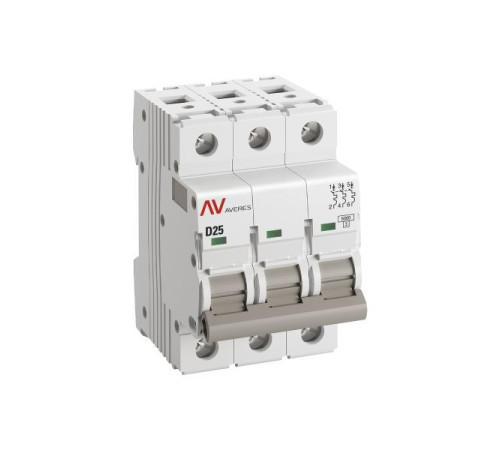 Выключатель автоматический модульный 3п D 25А 6кА AV-6 AVERES EKF mcb6-3-25D-av