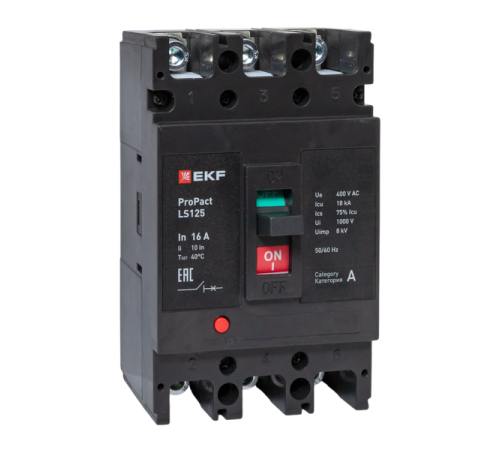 Выключатель автоматический 3п 16А 18кА LS125 ProPact EKF mccb-125-18-3-16-ls Выключатель автоматический 3п 16А 18кА LS125 ProPact EKF mccb-125-18-3-16-ls