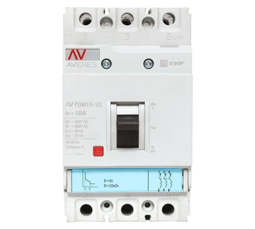 Выключатель автоматический 3п 125А 35кА AV POWER-1/3 TR AVERES EKF mccb-13-125-TR-av Выключатель автоматический 3п 125А 35кА AV POWER-1/3 TR AVERES EKF mccb-13-125-TR-av
