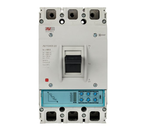 Выключатель автоматический 400А 100кА AV POWER-3/3 ETU2.0 AVERES EKF mccb-33-400H-2.0-av