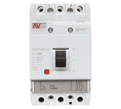 Выключатель автоматический 3п 160А 35кА AV POWER-1/3 TR AVERES EKF mccb-13-160-TR-av Выключатель автоматический 3п 160А 35кА AV POWER-1/3 TR AVERES EKF mccb-13-160-TR-av