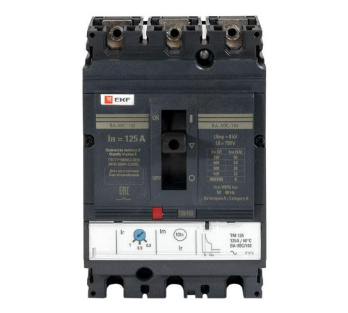 Выключатель автоматический 3п 160/125А 36кА ВА-99C Compact NS PROxima EKF mccb99C-160-125 Выключатель автоматический 3п 160/125А 36кА ВА-99C Compact NS PROxima EKF mccb99C-160-125