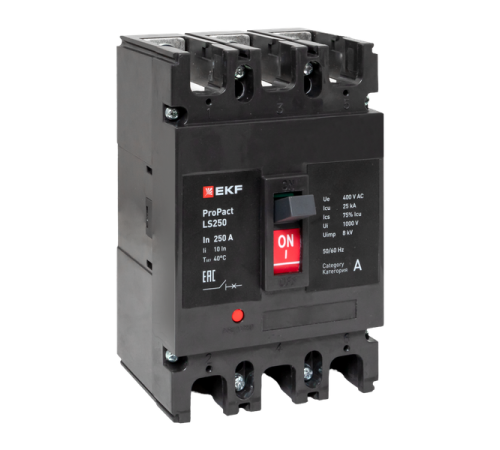 Выключатель автоматический 3п 160А 25кА LS250 ProPact EKF mccb-250-25-3-160-ls