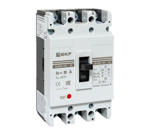 Выключатель автоматический 3п 100/20А 35кА ВА-99М PROxima EKF mccb99-100-20m