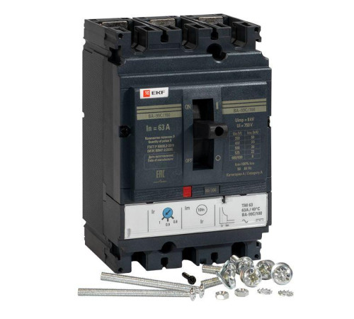 Выключатель автоматический 3п 100/63А 36кА ВА-99C Compact NS PROxima EKF mccb99C-100-63 Выключатель автоматический 3п 100/63А 36кА ВА-99C Compact NS PROxima EKF mccb99C-100-63