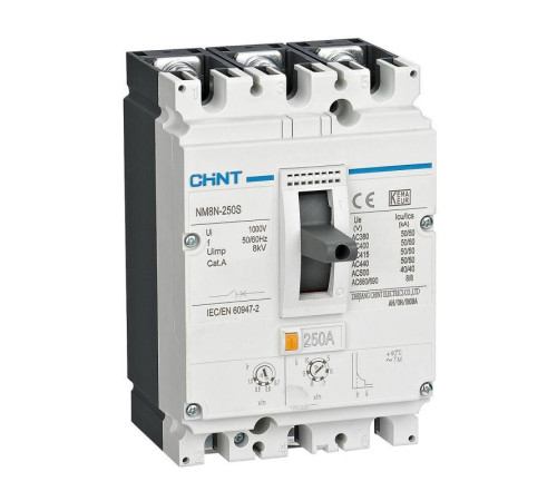 Выключатель автоматический защиты двигателя 3п 250А 50кА NM8N-250S M (R) CHINT 271432