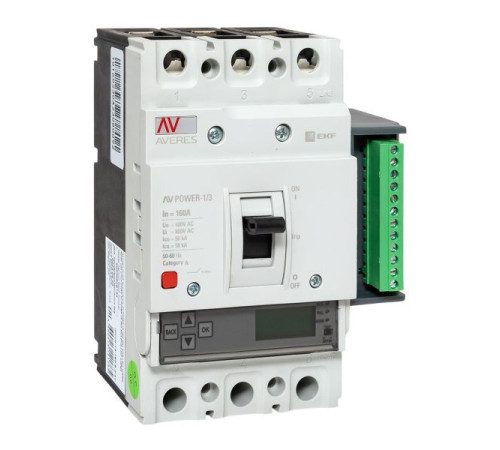 Выключатель автоматический 3п 160А 50кА AV POWER-1/3 ETU6.2 AVERES EKF mccb-13-160-6.2-av