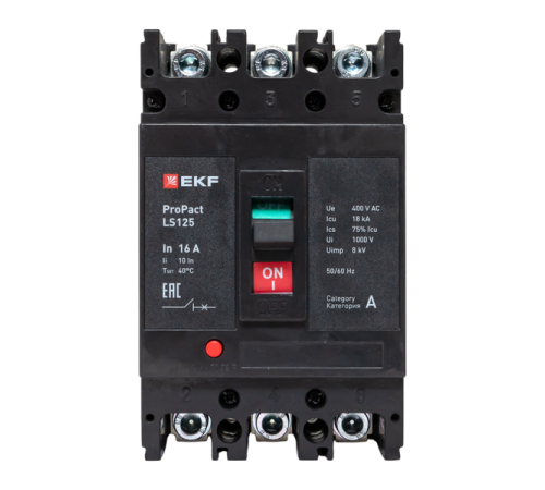 Выключатель автоматический 3п 16А 18кА LS125 ProPact EKF mccb-125-18-3-16-ls Выключатель автоматический 3п 16А 18кА LS125 ProPact EKF mccb-125-18-3-16-ls