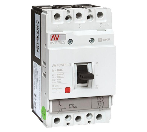 Выключатель автоматический 3п 160А 35кА AV POWER-1/3 TR AVERES EKF mccb-13-160-TR-av Выключатель автоматический 3п 160А 35кА AV POWER-1/3 TR AVERES EKF mccb-13-160-TR-av