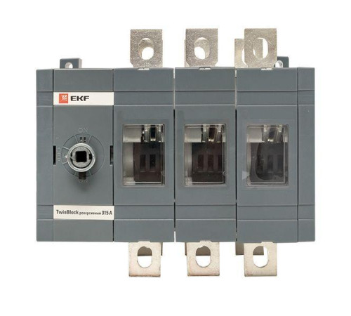 Рубильник 3п 315А реверсивный без рукоятки управления TwinBlock EKF tb-s-315-3p-rev