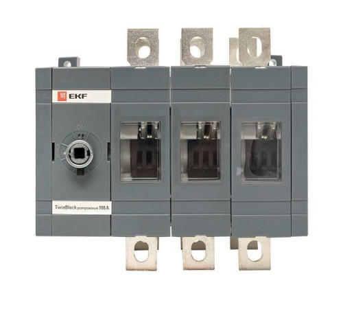 Рубильник 3п 160А реверсивный без рукоятки управления TwinBlock EKF tb-s-160-3p-rev