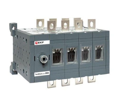 Рубильник 4п 250А реверсивный без рукоятки управления TwinBlock EKF tb-s-250-4p-rev